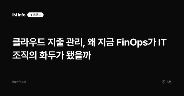 클라우드 지출 관리, 왜 지금 FinOps가 IT 조직의 화두가 됐을까