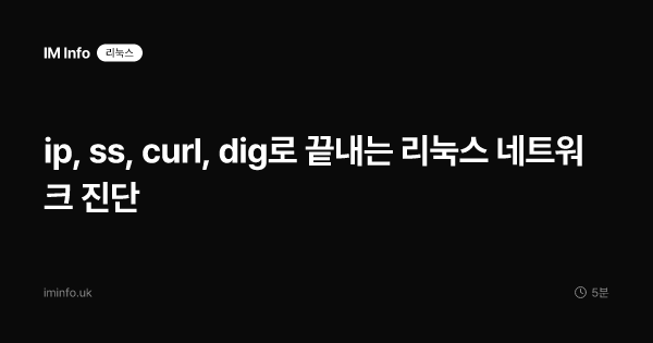 ip, ss, curl, dig로 끝내는 리눅스 네트워크 진단