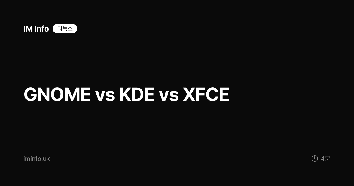 GNOME vs KDE vs XFCE